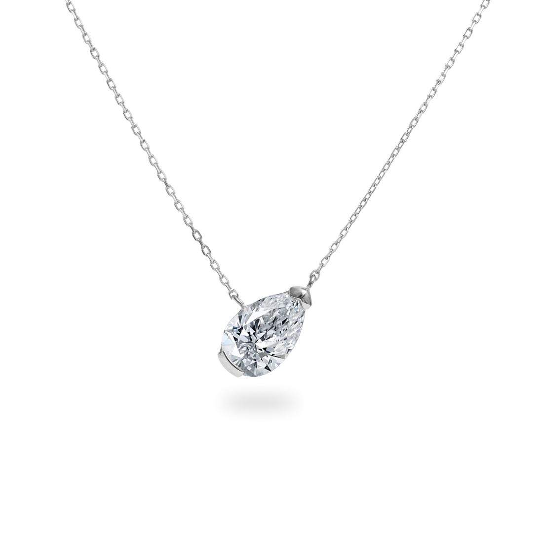 Facet 1ct Pear Necklace