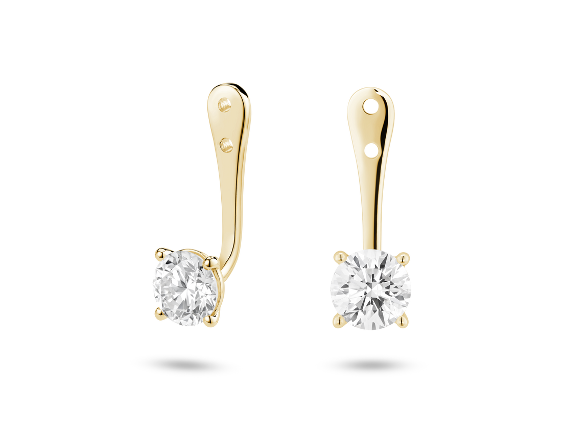 Lab-Grown Diamond 1ct. tw. Round Brilliant Solitaire Ear Jacket Earrings | White